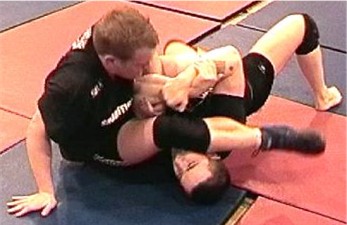 Setting up for the arm-bar