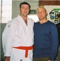 Simon with training partner Dave Coles just after completing 'the line up'